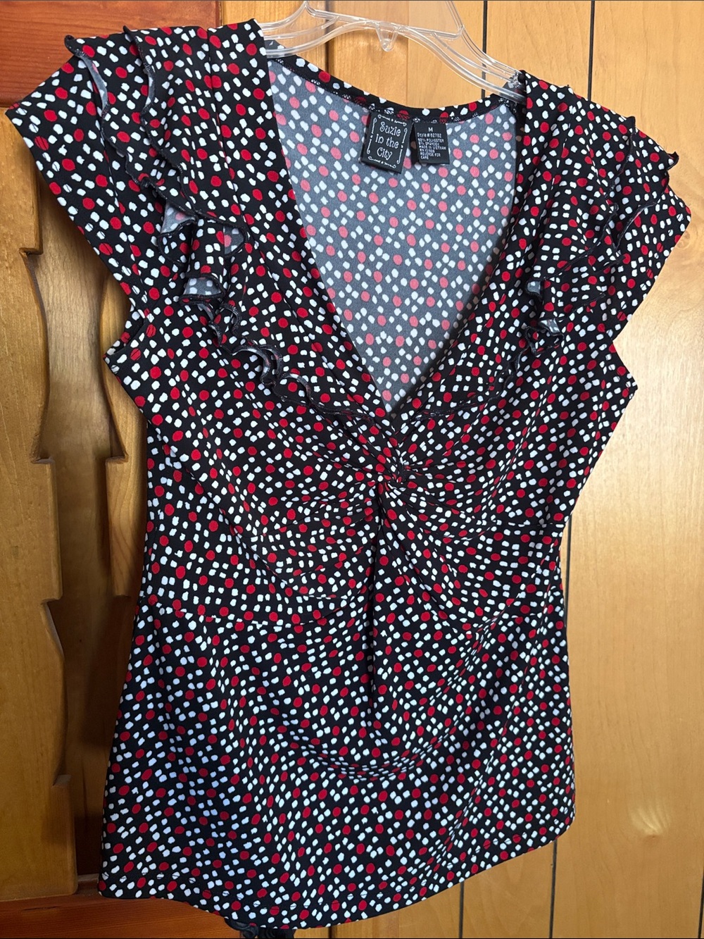 Polka Dot Cap ruffle Sleeve Top